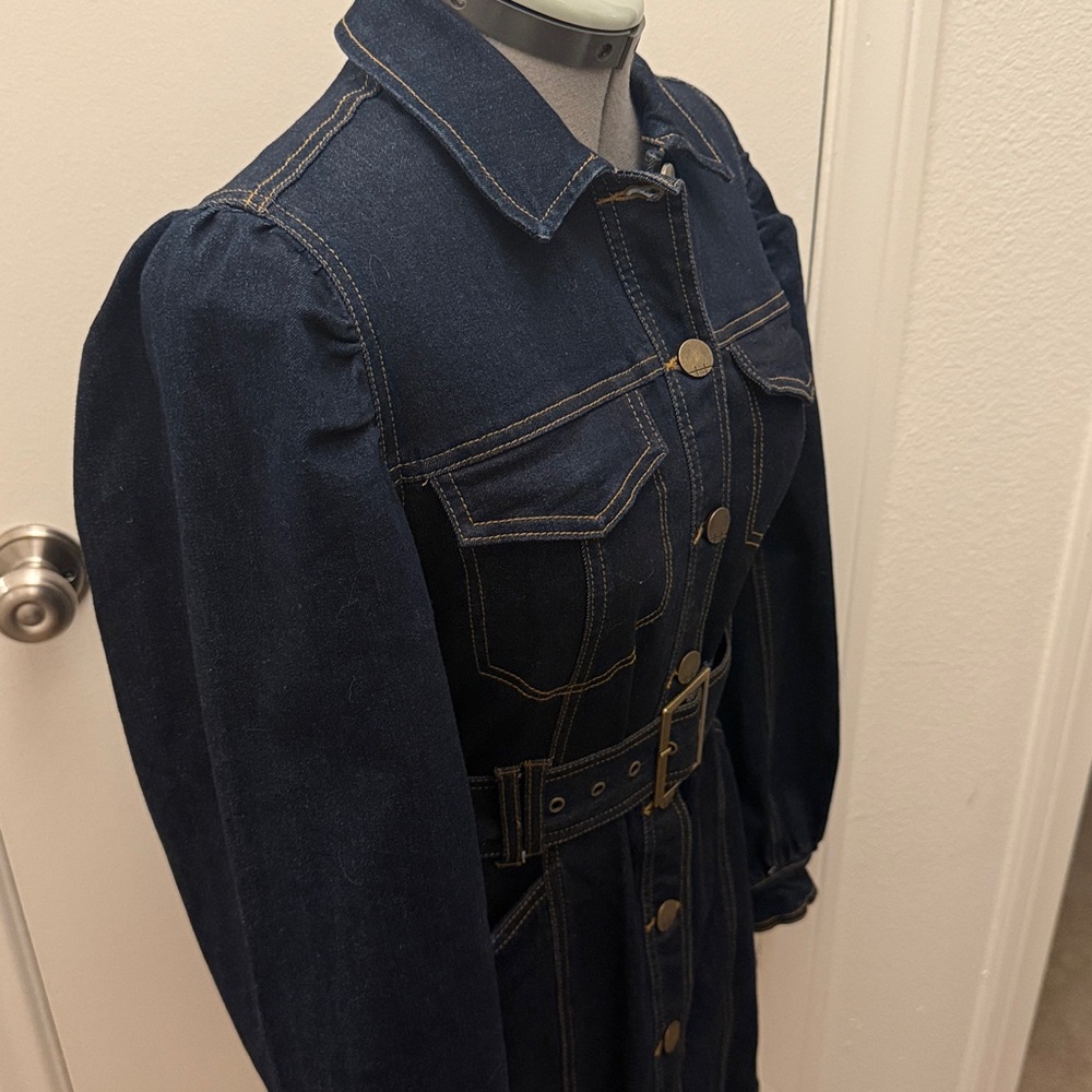 Habitual Dark Blue Long Sleeve Dress - Picture 3 of 13